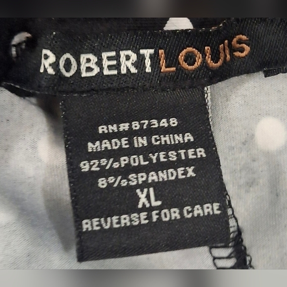 Womens ROBERT LOUIS Black With White Poka-dot Pants XL. - Picture 3 of 3